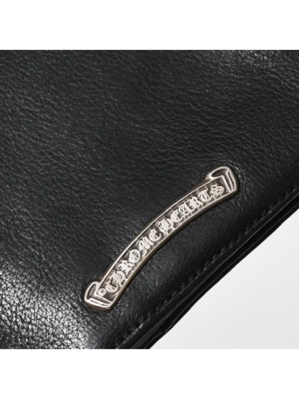 Chrome Hearts Wallet Joey Bifold Dagger Zip Scroll Label Black